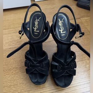 YSL black tribute sandal size 38
